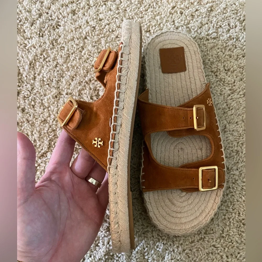 Tory Burch Leather Espadrille Sandals - Picture 3 of 6